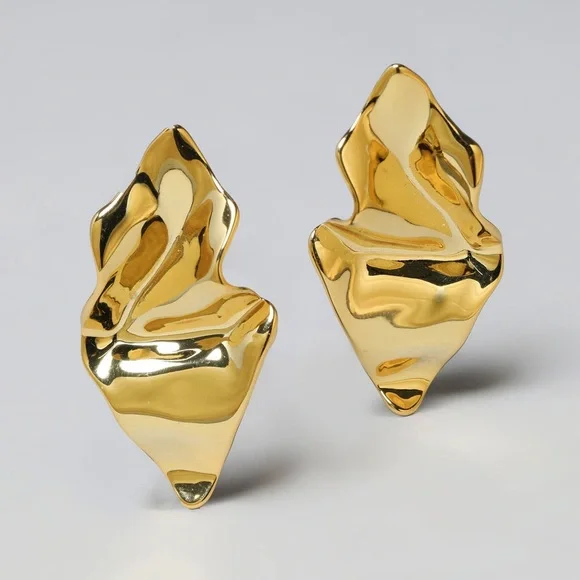 🆕 Alexis Bittar Crumpled Small Post Earring- Gold- only 1 - Picture 7 of 7